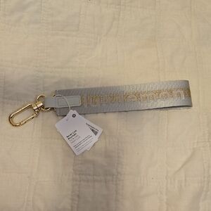 Gray and Gold Keychain Wristlet